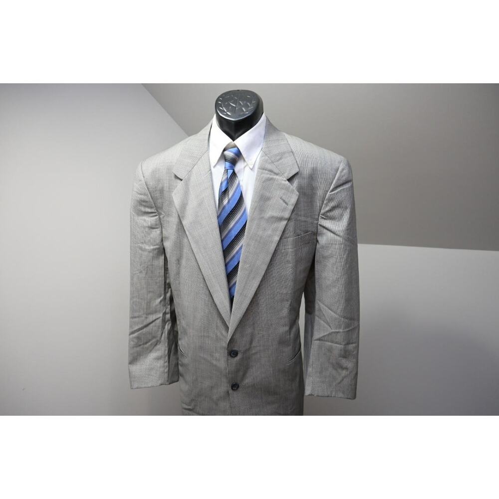 Jhane Barnes Wool Plaid Pleated‎ 2 Button Suit Pants Jacket Mens 40 x 31 44 L